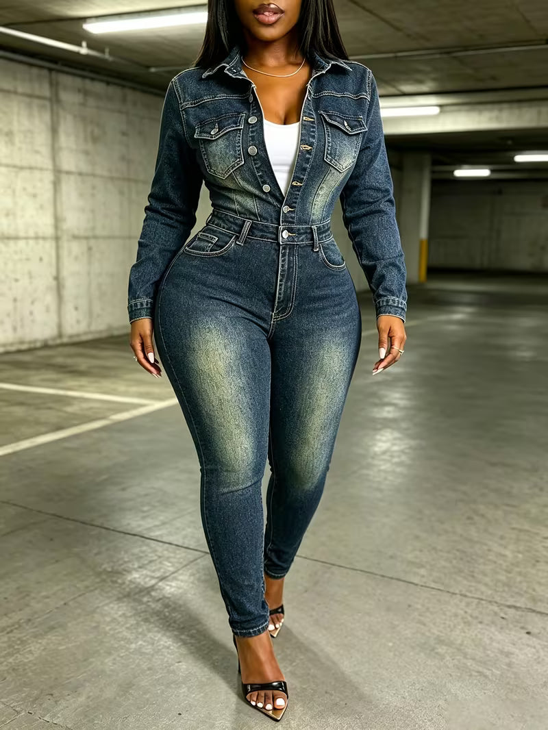 Paulette  Chic Denim Jumpsuit