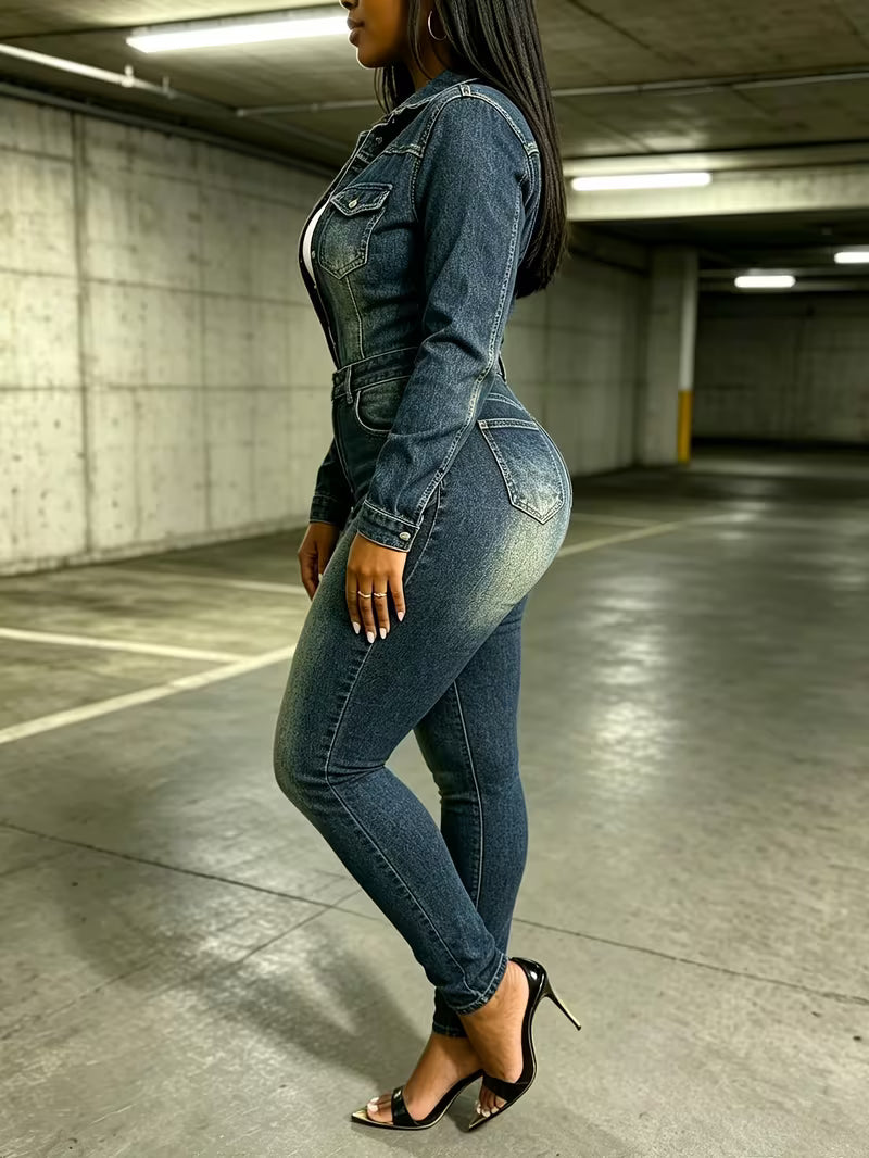 Paulette  Chic Denim Jumpsuit