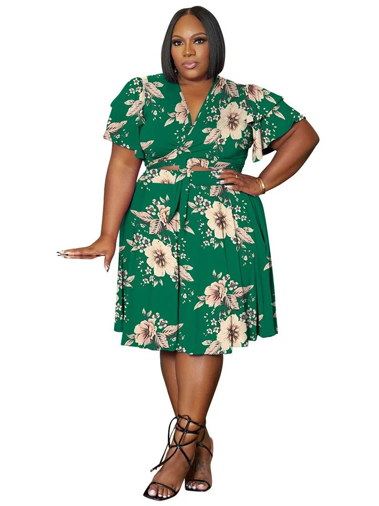 Ms Ray Ray 2Pcs Como Skirt Set