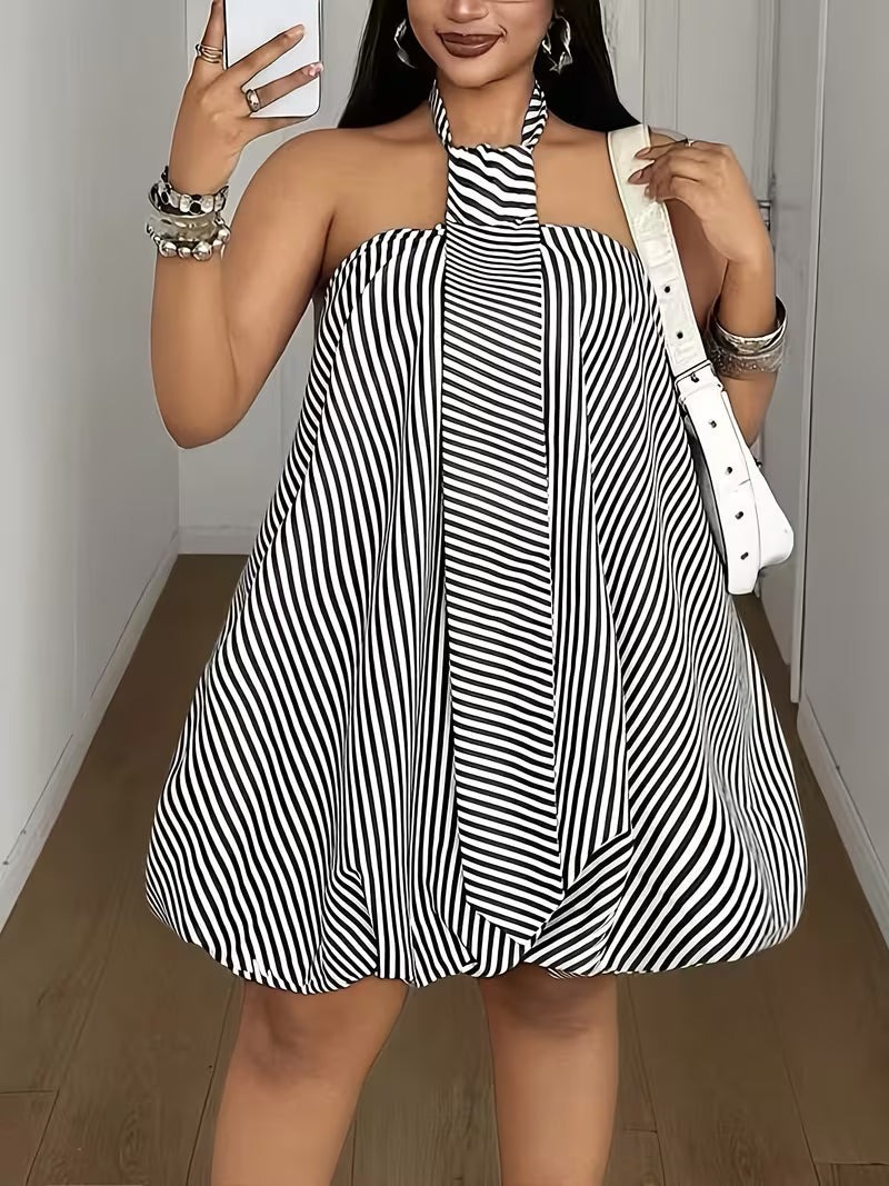 Tie Halter Back  Mini Dress